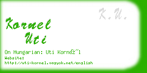 kornel uti business card